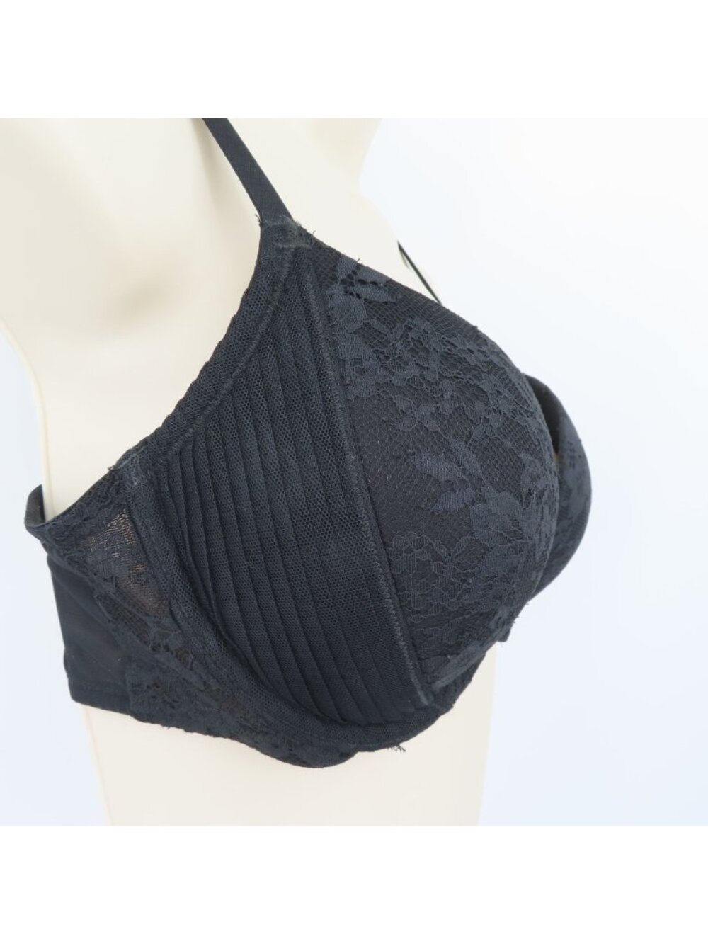 Victorias Secret 34D Dream Angels Push Up Bra Black Flower Lace Underwire Padded - Picture 2 of 15